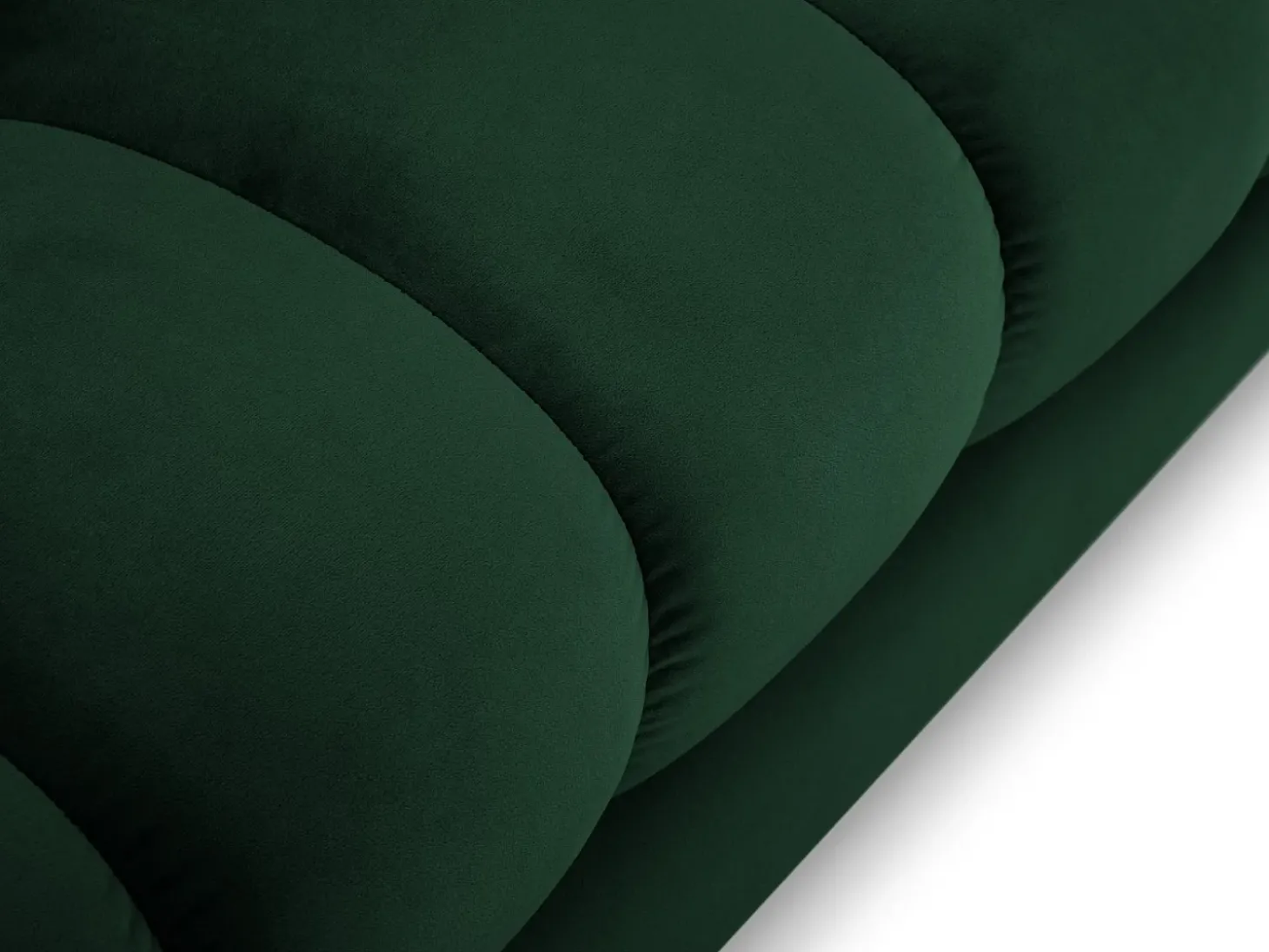 Cosmopolitan Design - Sofá panorâmico "Bali" 7 lugares em veludo verde garrafa - 383x185x75cm