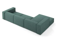Cosmopolitan Design - Sofá de canto esquerdo "Arendal" 4 lugares em tecido chenille petróleo - 284x166x70cm