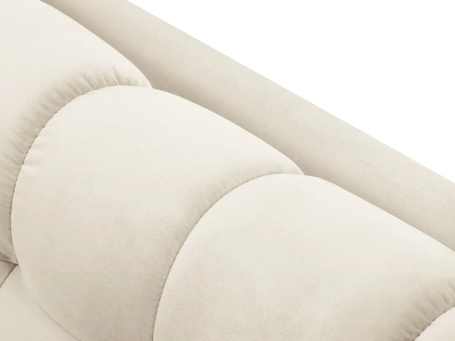Cosmopolitan Design - Sofá "Bali" 3 lugares em veludo bege claro - 177x92x75cm