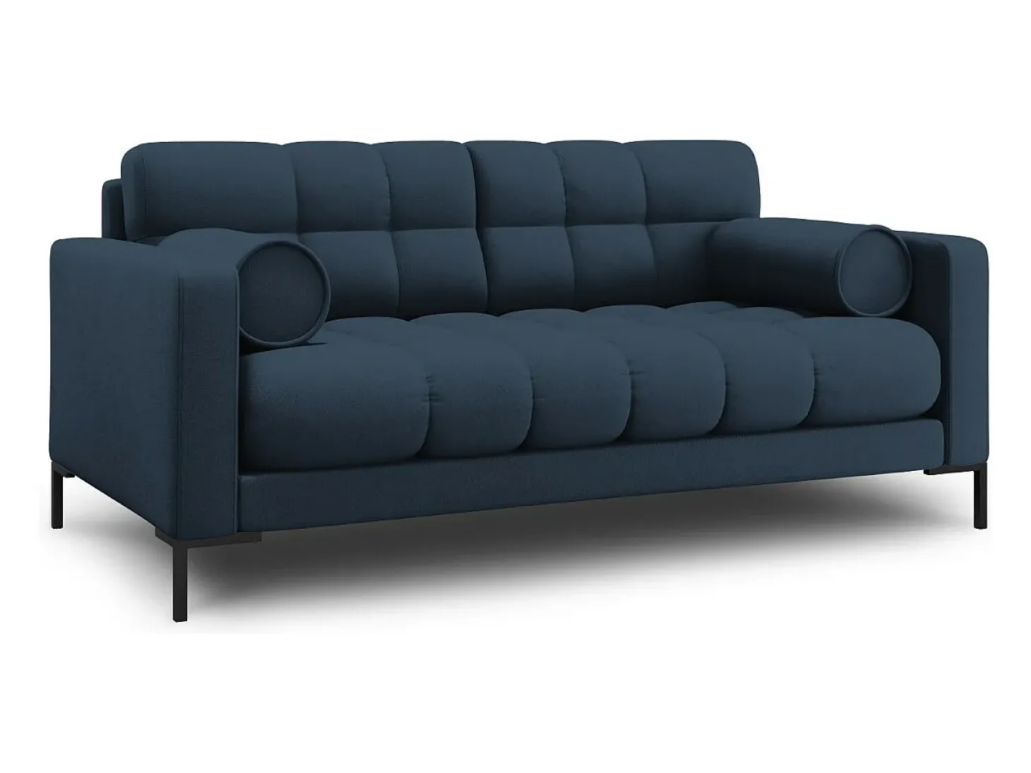Cosmopolitan Design - Sofá "Bali" 2 lugares em tecido estrutural azul - 152x92x75cm