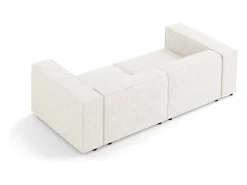 Cosmopolitan Design - Sofá "Arendal" 3 lugares em tecido chenille com efeito canelado marfim - 204x102x70cm