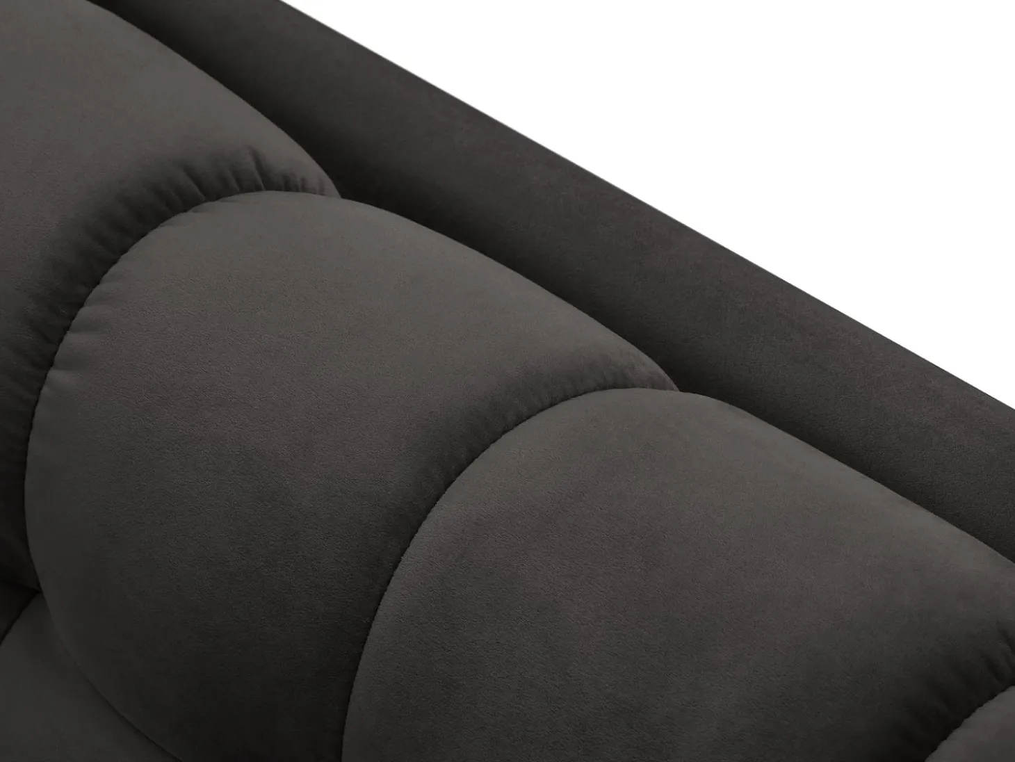 Cosmopolitan Design - Sofá "Bali" 2 lugares em veludo cinza escuro - 152x92x75cm