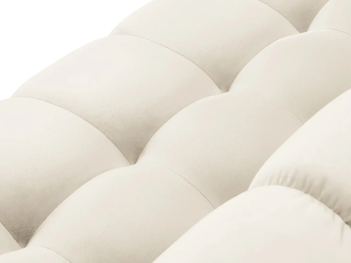 Cosmopolitan Design - Sofá "Bali" 4 lugares em veludo bege claro - 217x92x75cm