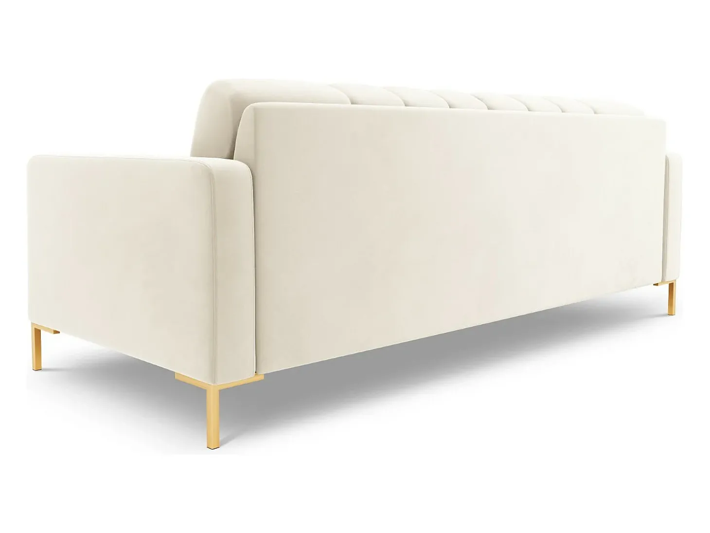 Cosmopolitan Design - Sofá "Bali" 4 lugares em veludo bege claro - 217x92x75cm
