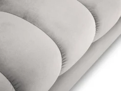 Cosmopolitan Design - Sofá de canto esquerdo "Bali" 5 lugares em veludo prata - 293x185x75cm