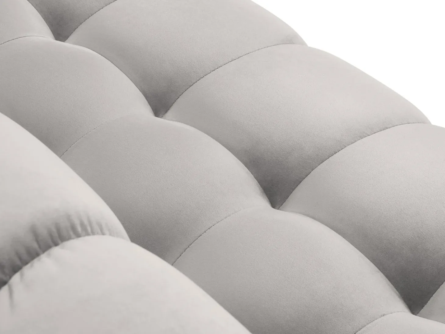 Cosmopolitan Design - Sofá de canto esquerdo "Bali" 5 lugares em veludo prata - 293x185x75cm