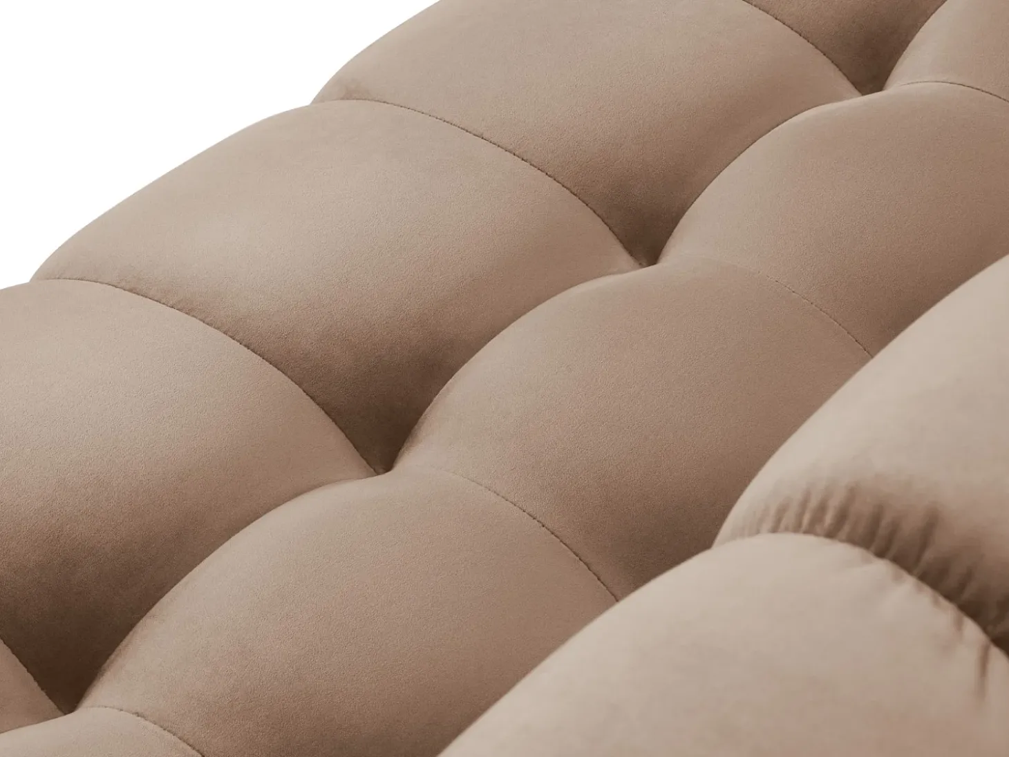 Cosmopolitan Design - Sofá "Bali" 3 lugares em veludo bege - 177x92x75cm