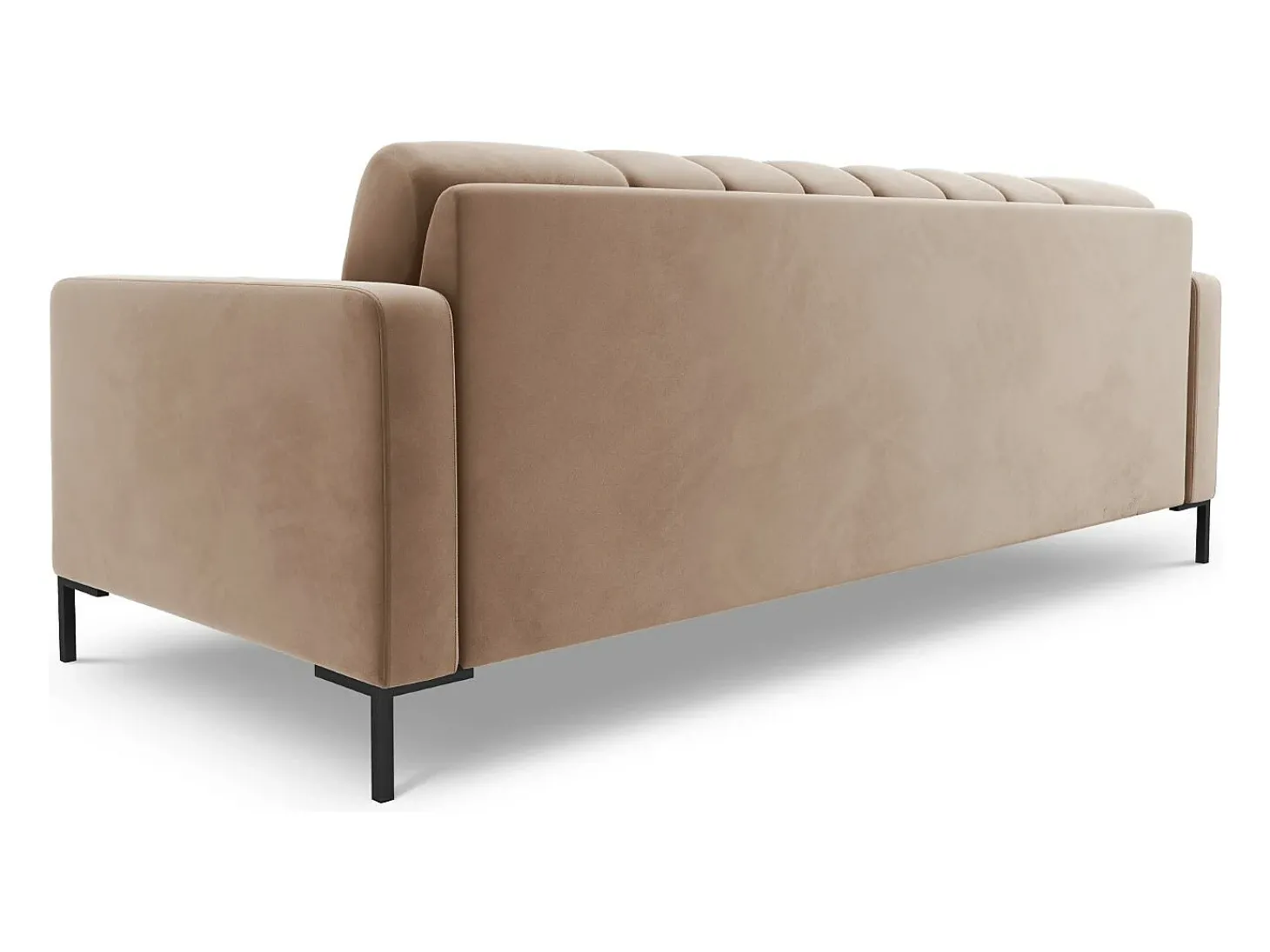 Cosmopolitan Design - Sofá "Bali" 3 lugares em veludo bege - 177x92x75cm