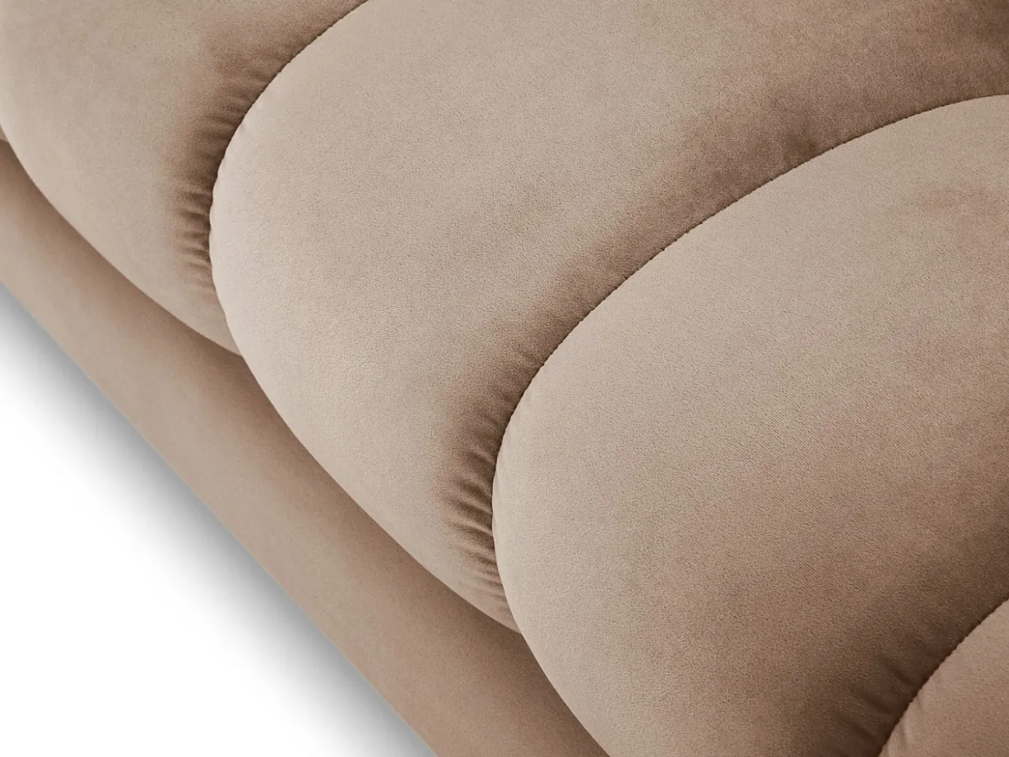 Cosmopolitan Design - Sofá "Bali" 3 lugares em veludo bege - 177x92x75cm
