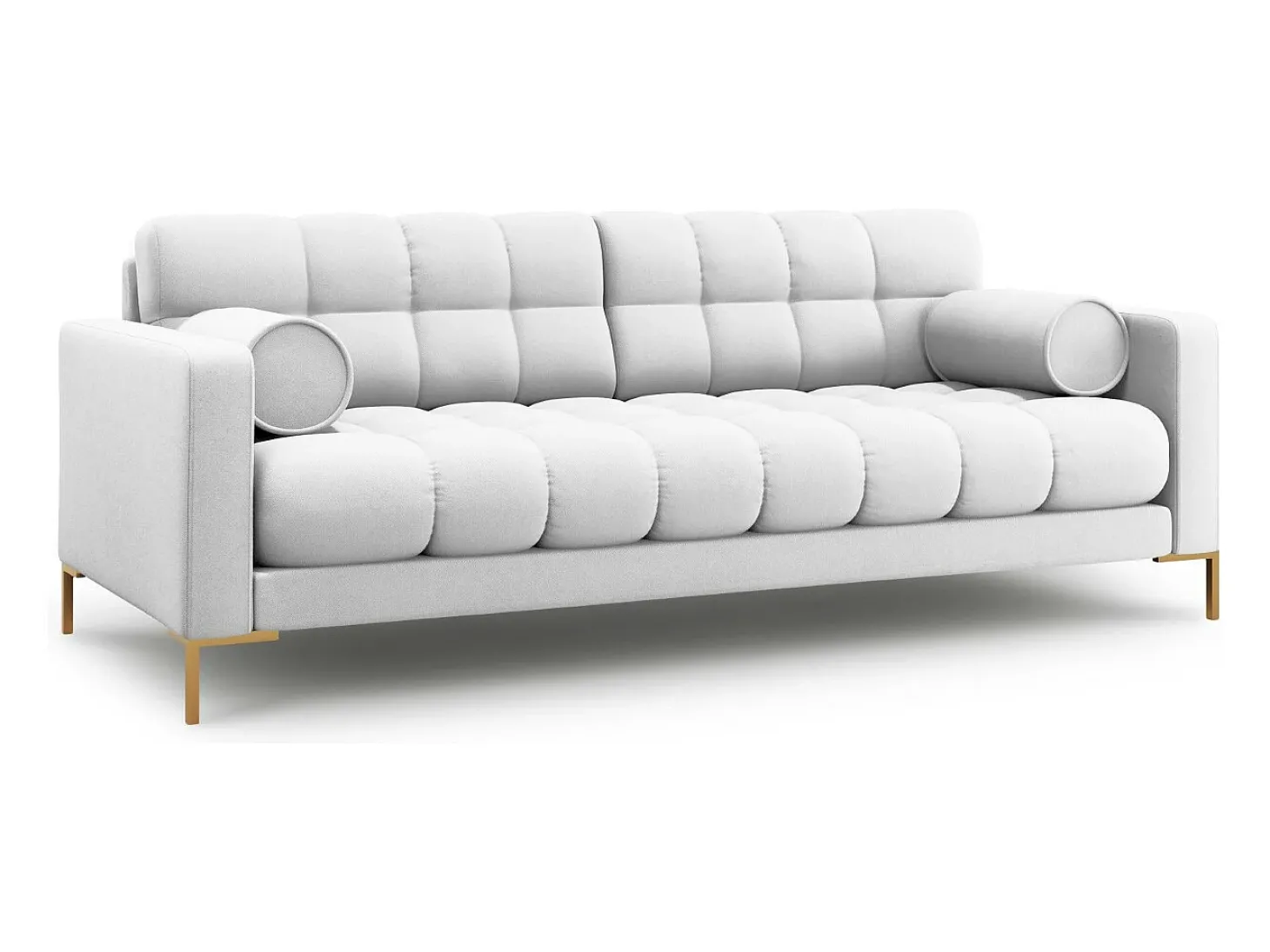 Cosmopolitan Design - Sofá "Bali" 4 lugares em tecido estrutural cinza claro - 217x92x75cm