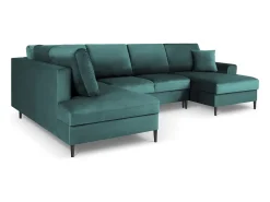 Cosmopolitan Design - Sofá panorâmico convertível esquerdo com caixa de arrumação