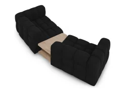 Cosmopolitan Design - Sofá modular "Sky" 2 lugares em veludo preto - 280x148x75cm