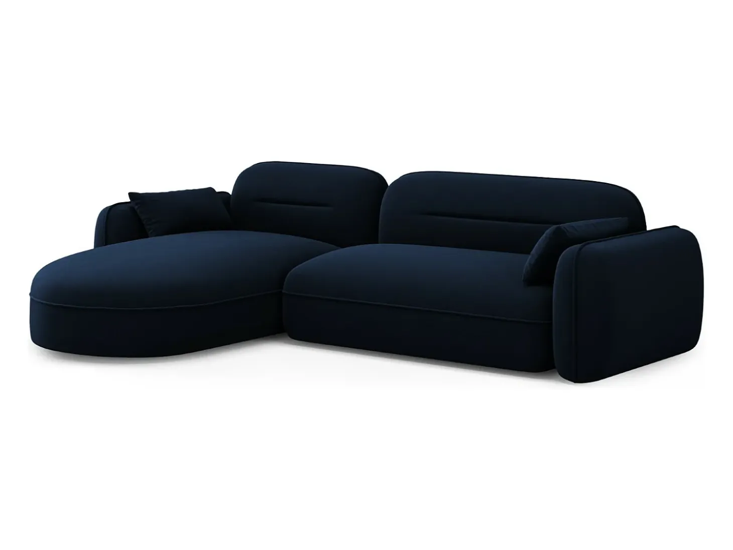Cosmopolitan Design - Sofá modular de canto esquerdo "Sydney" 4 lugares em veludo azul real - 275x165x70cm