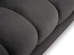 Cosmopolitan Design - Sofá de canto esquerdo "Bali" 5 lugares em veludo cinza escuro - 293x185x75cm