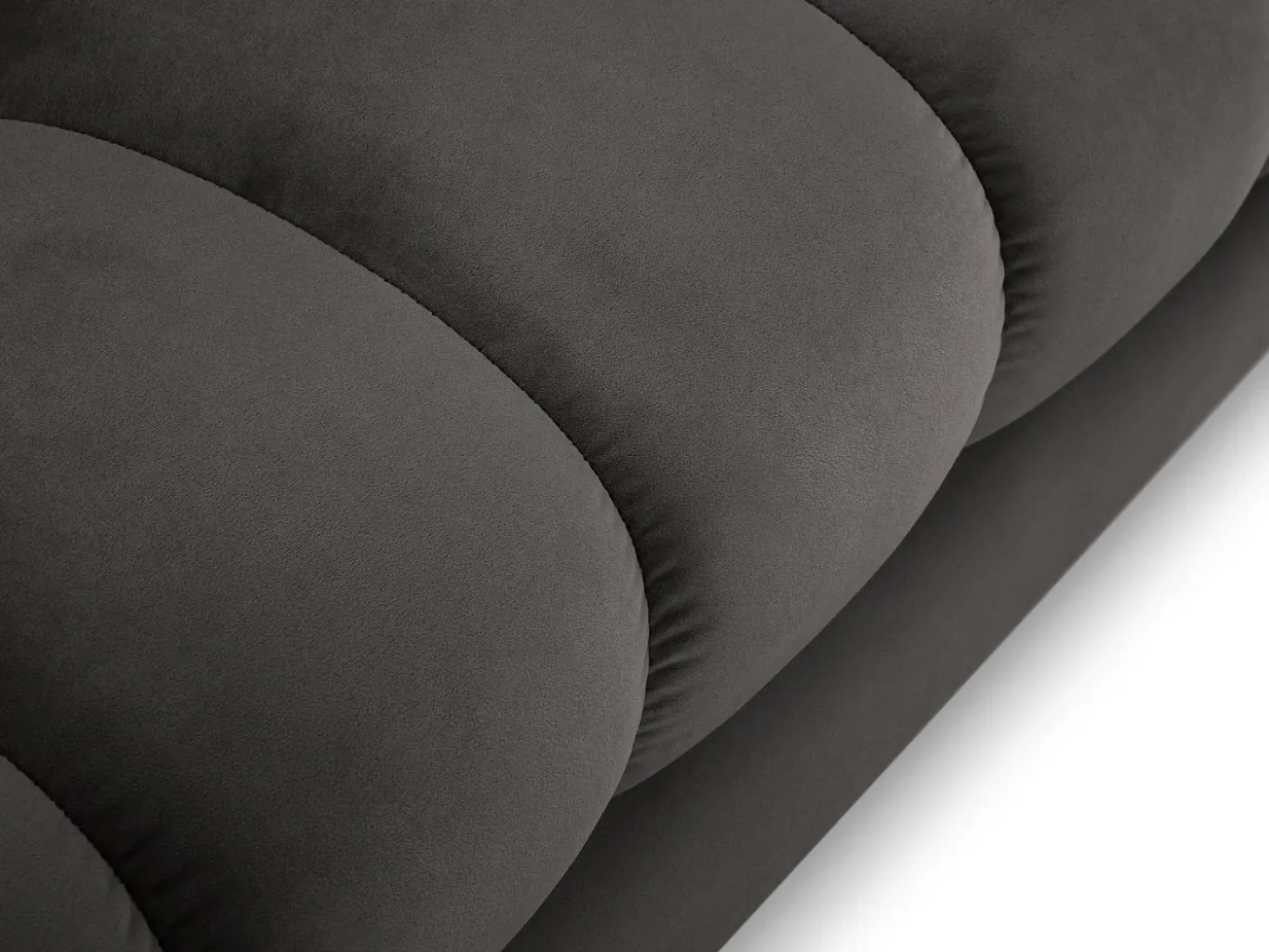 Cosmopolitan Design - Sofá de canto esquerdo "Bali" 5 lugares em veludo cinza escuro - 293x185x75cm