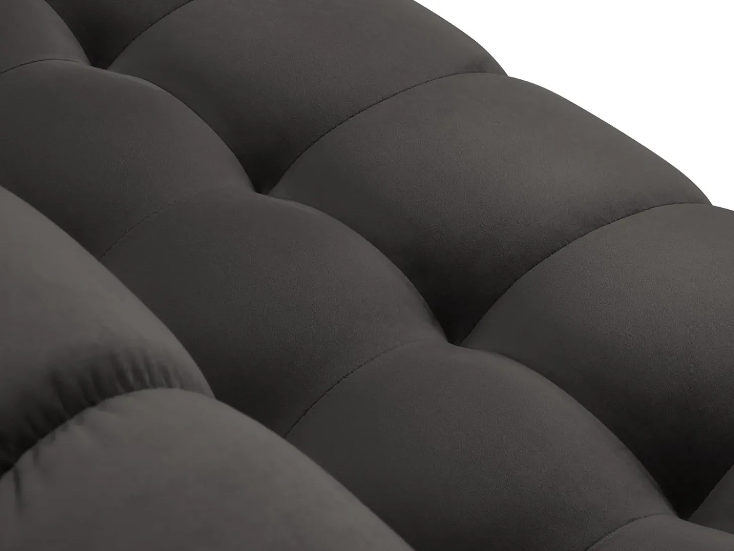 Cosmopolitan Design - Sofá de canto esquerdo "Bali" 5 lugares em veludo cinza escuro - 293x185x75cm