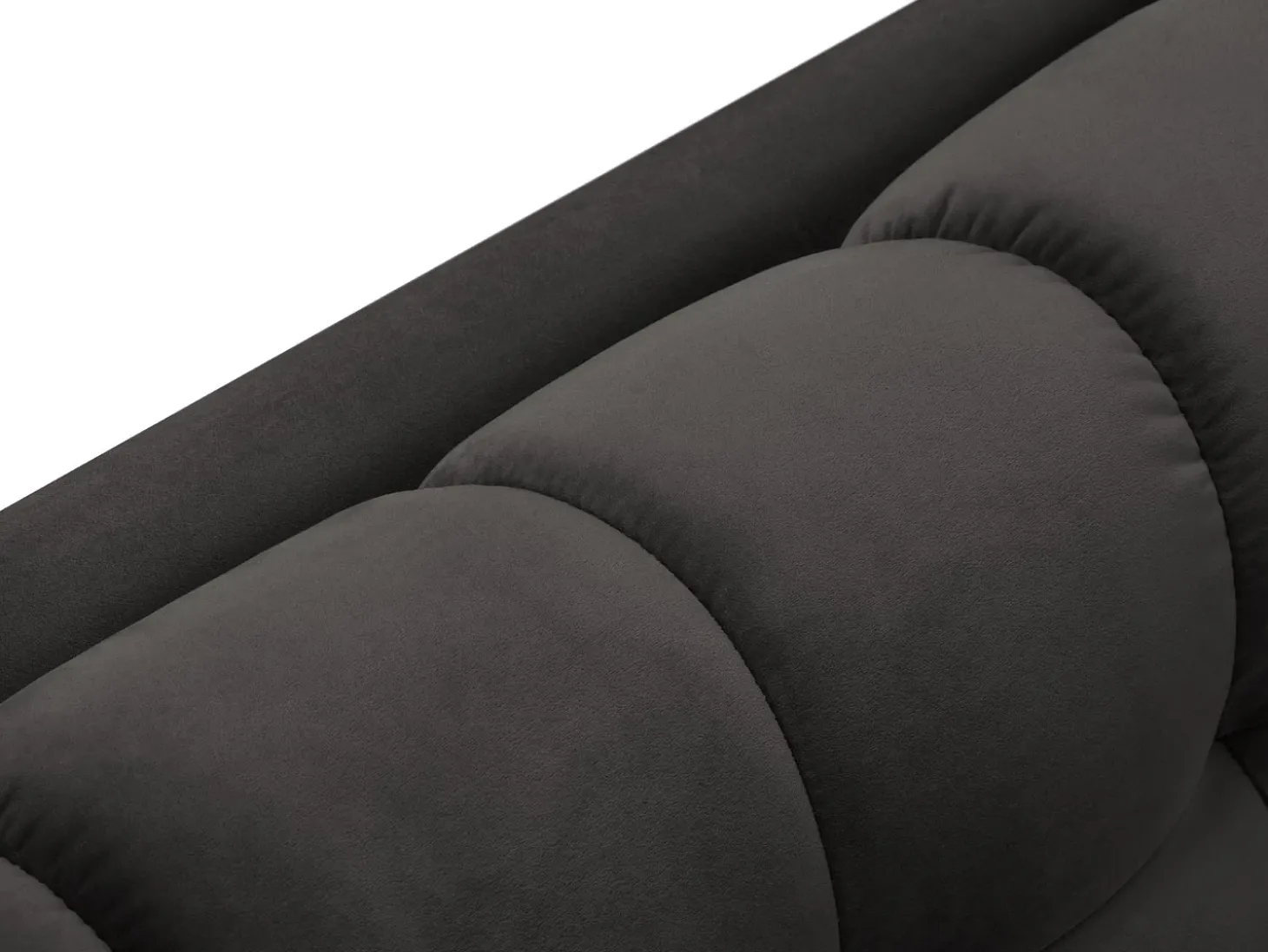 Cosmopolitan Design - Sofá de canto esquerdo "Bali" 5 lugares em veludo cinza escuro - 293x185x75cm