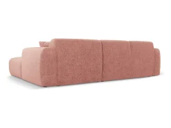Cosmopolitan Design - Sofá de canto esquerdo "Nolio" 4 lugares em tecido chenille rosa - 260x170x72cm