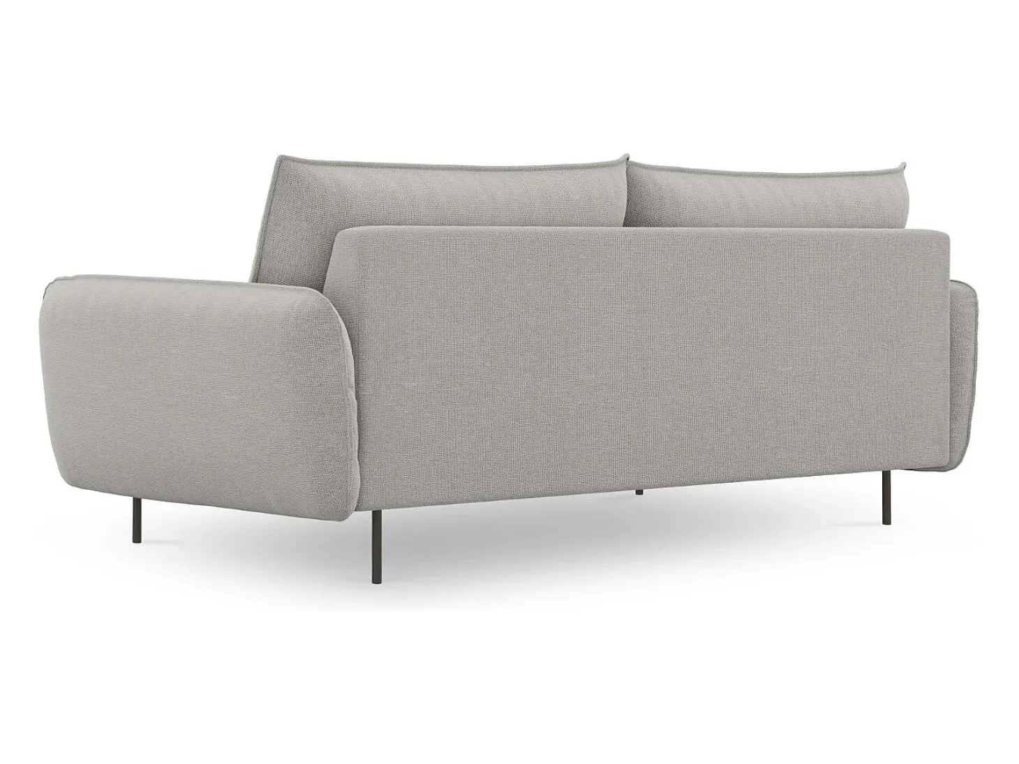 Cosmopolitan Design - Sofá "Vienna" 4 lugares em tecido estrutural cinza claro - 230x92x95cm