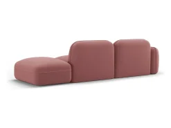 Cosmopolitan Design - Sofá modular direito "Sydney" 3 lugares em veludo salmão - 295x90x70cm