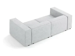 Cosmopolitan Design - Sofá "Arendal" 3 lugares em tecido chenille com efeito canelado cinza claro - 204x102x70cm