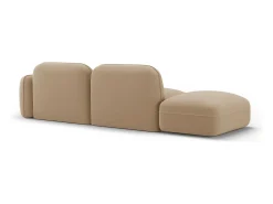 Cosmopolitan Design - Sofá modular virado para a esquerda "Sydney" 3 lugares em veludo areia - 295x90x70cm