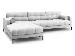 Cosmopolitan Design - Sofá de canto esquerdo "Bali" 5 lugares em tecido estrutural cinza claro - 293x185x75cm