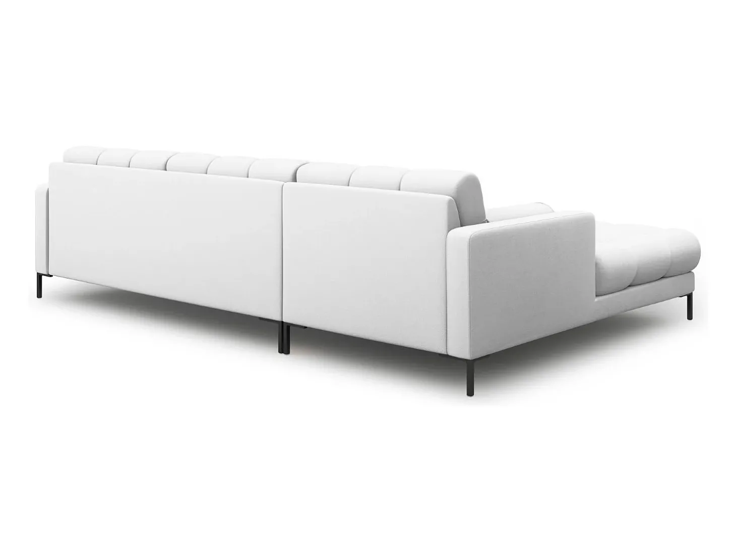 Cosmopolitan Design - Sofá de canto esquerdo "Bali" 5 lugares em tecido estrutural cinza claro - 293x185x75cm