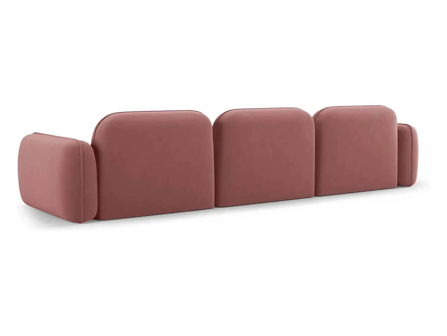 Cosmopolitan Design - Sofá modular "Sydney" 4 lugares em veludo salmão - 320x90x70cm