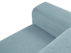 Cosmopolitan Design - Sofá convertível de canto direito com caixa de arrumação "Kyoto" 4 lugares em veludo cotelê azul claro - 241x145x88cm