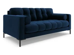 Cosmopolitan Design - Sofá "Bali" 2 lugares em veludo azul real - 152x92x75cm