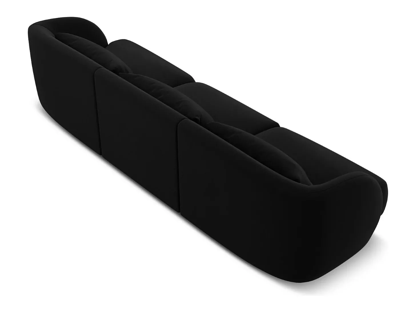 Cosmopolitan Design - Sofá "Tulum" 3 lugares em veludo preto - 255x90x70cm