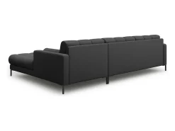 Cosmopolitan Design - Sofá de canto direito "Bali" 5 lugares em tecido estrutural cinza escuro - 293x185x75cm