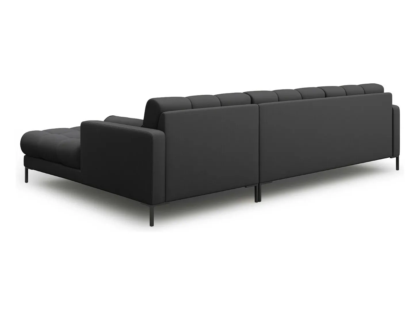 Cosmopolitan Design - Sofá de canto direito "Bali" 5 lugares em tecido estrutural cinza escuro - 293x185x75cm