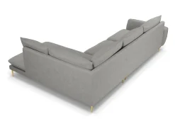 Cosmopolitan Design - Sofá de canto direito "Vienna" 6 lugares em tecido estrutural cinza claro - 275x185x95cm