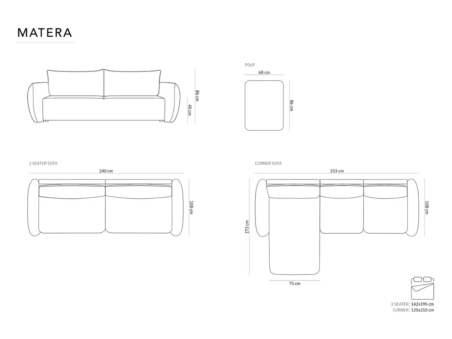 Cosmopolitan Design - Sofá convertível de canto direito com caixa de arrumação "Matera" 4 lugares em tecido chenille terracota - 253x173x86cm