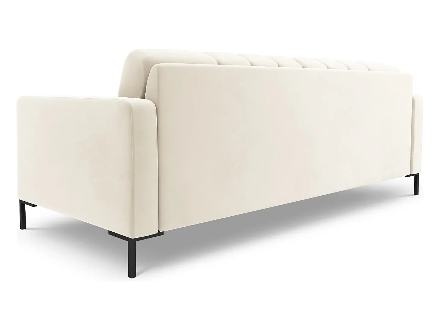 Cosmopolitan Design - Sofá "Bali" 4 lugares em veludo bege claro - 217x92x75cm