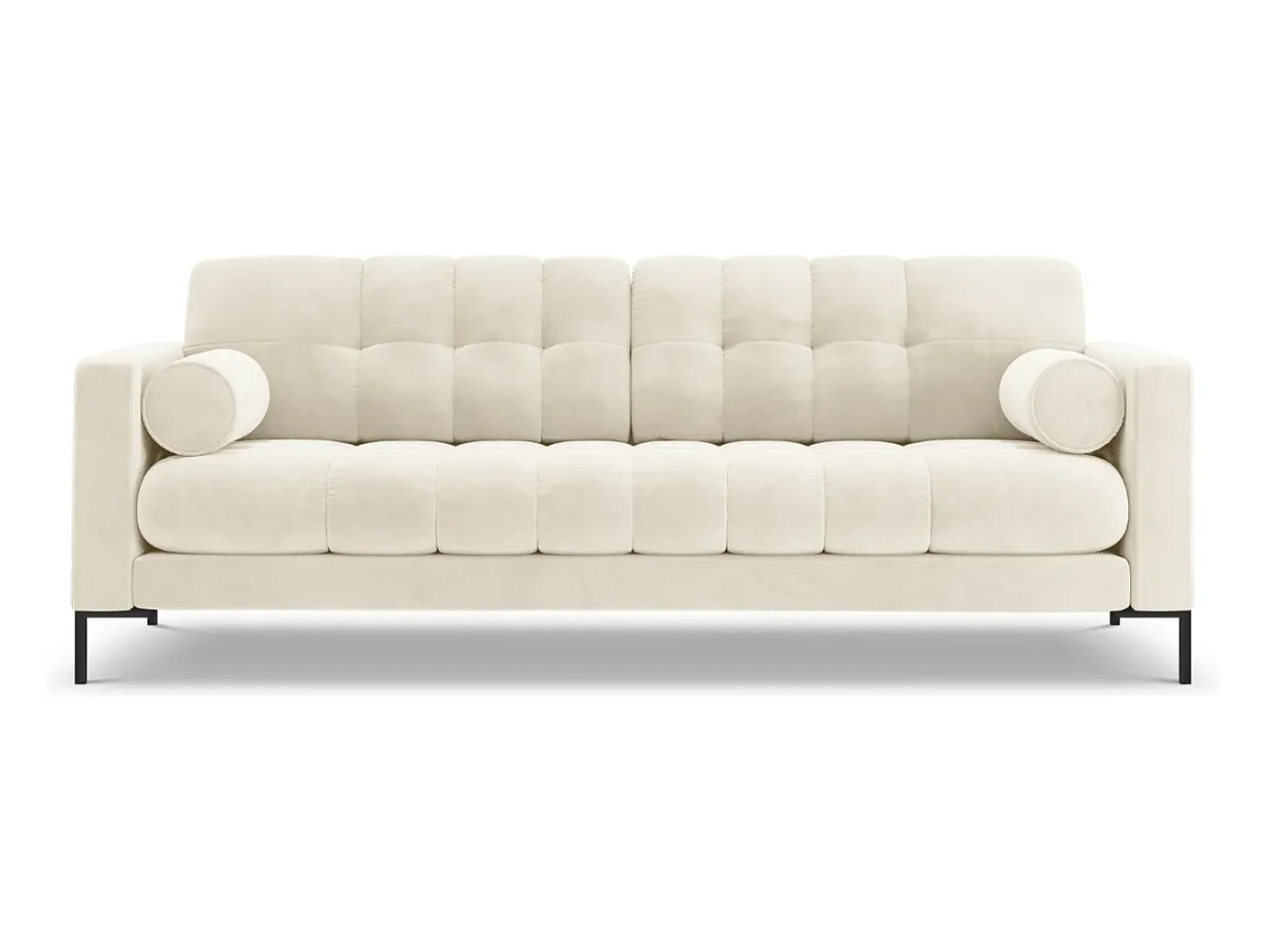 Cosmopolitan Design - Sofá "Bali" 4 lugares em veludo bege claro - 217x92x75cm