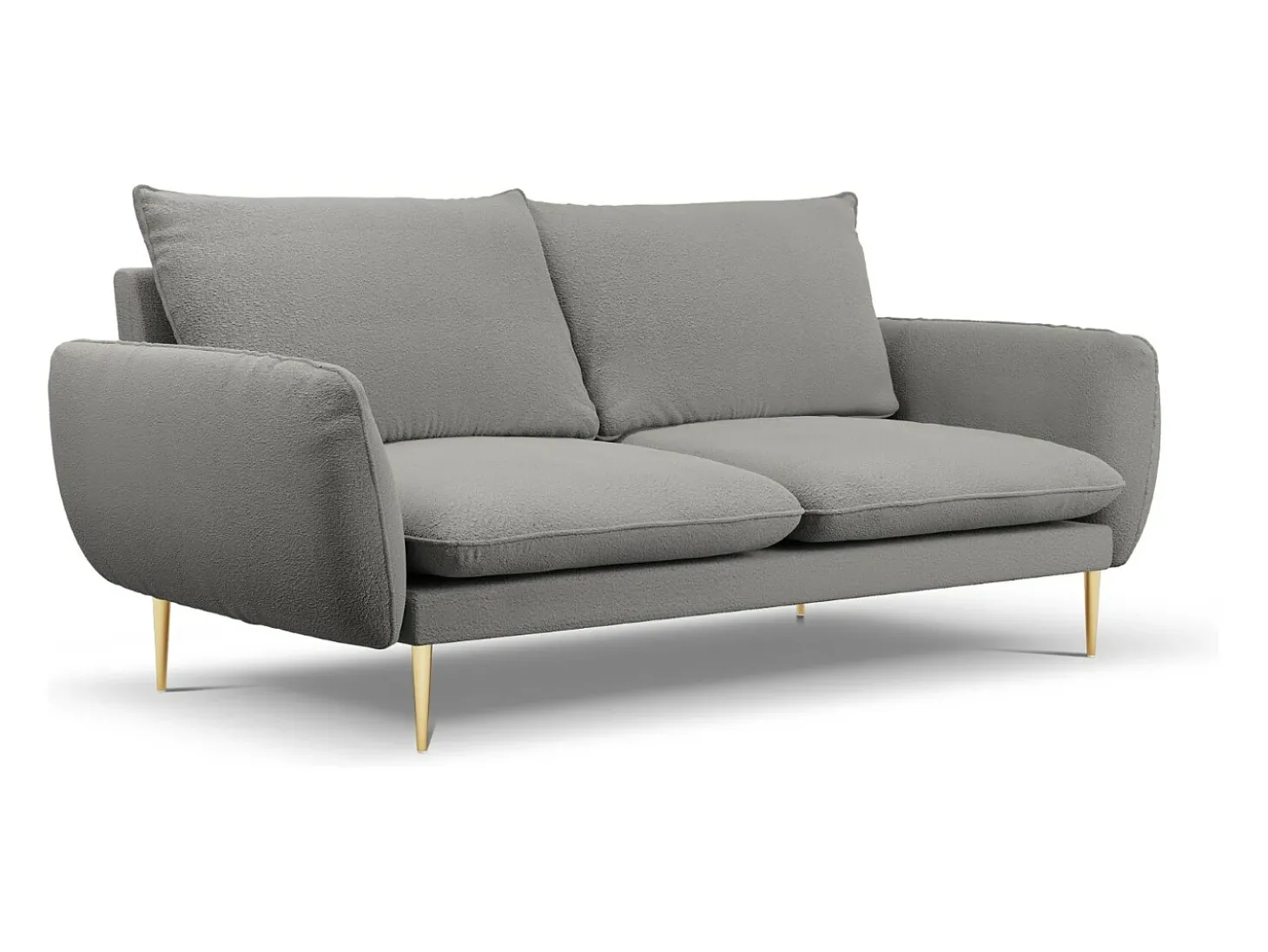 Cosmopolitan Design - Sofá "Vienna" 3 lugares em tecido bouclé cinza - 200x92x95cm