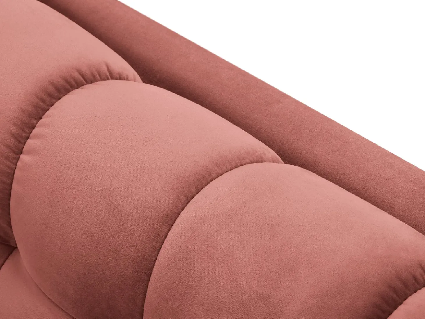 Cosmopolitan Design - Sofá de canto direito "Bali" 5 lugares em veludo rosa - 293x185x75cm