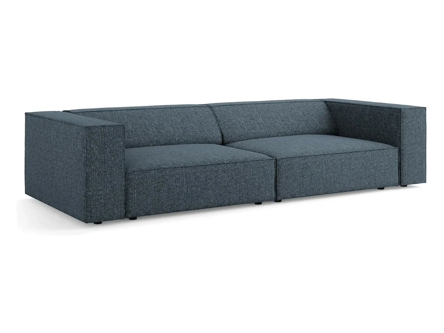 Cosmopolitan Design - Sofá "Arendal" 4 lugares em tecido chenille azul real - 244x102x70cm