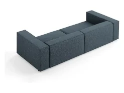 Cosmopolitan Design - Sofá "Arendal" 4 lugares em tecido chenille azul real - 244x102x70cm
