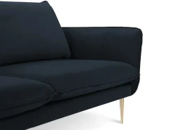 Cosmopolitan Design - Sofá "Vienna" 4 lugares em veludo azul escuro - 230x92x95cm