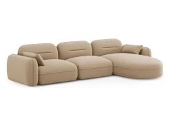 Cosmopolitan Design - Sofá modular de canto direito "Sydney" 4 lugares em veludo areia - 320x165x70cm
