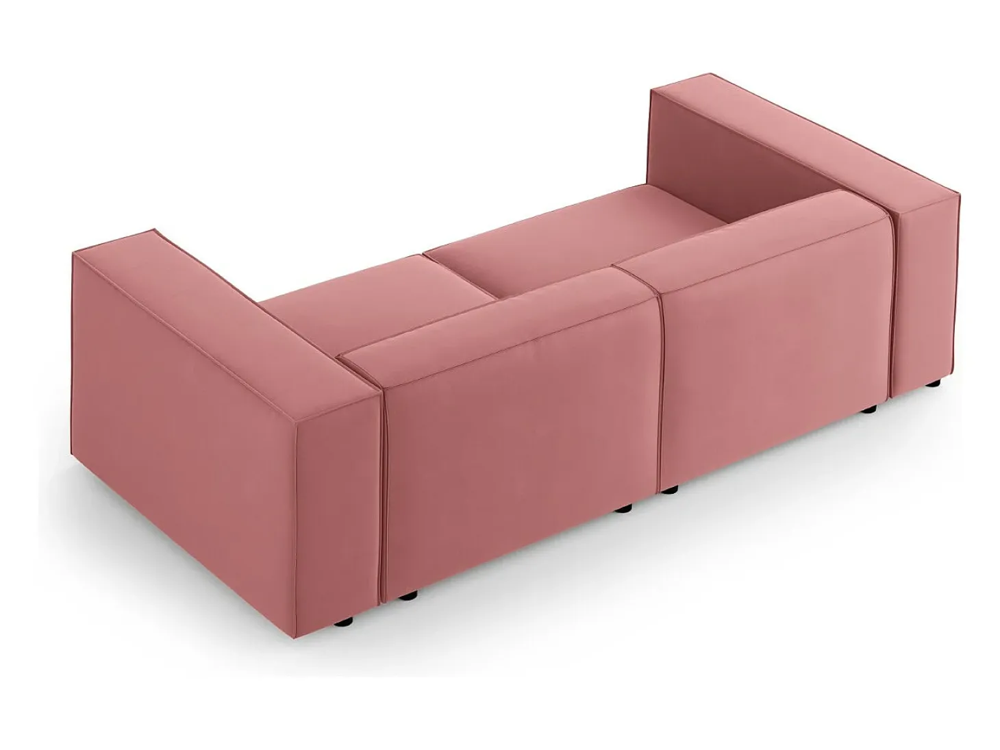 Cosmopolitan Design - Sofá "Arendal" 3 lugares em veludo salmão - 204x102x70cm