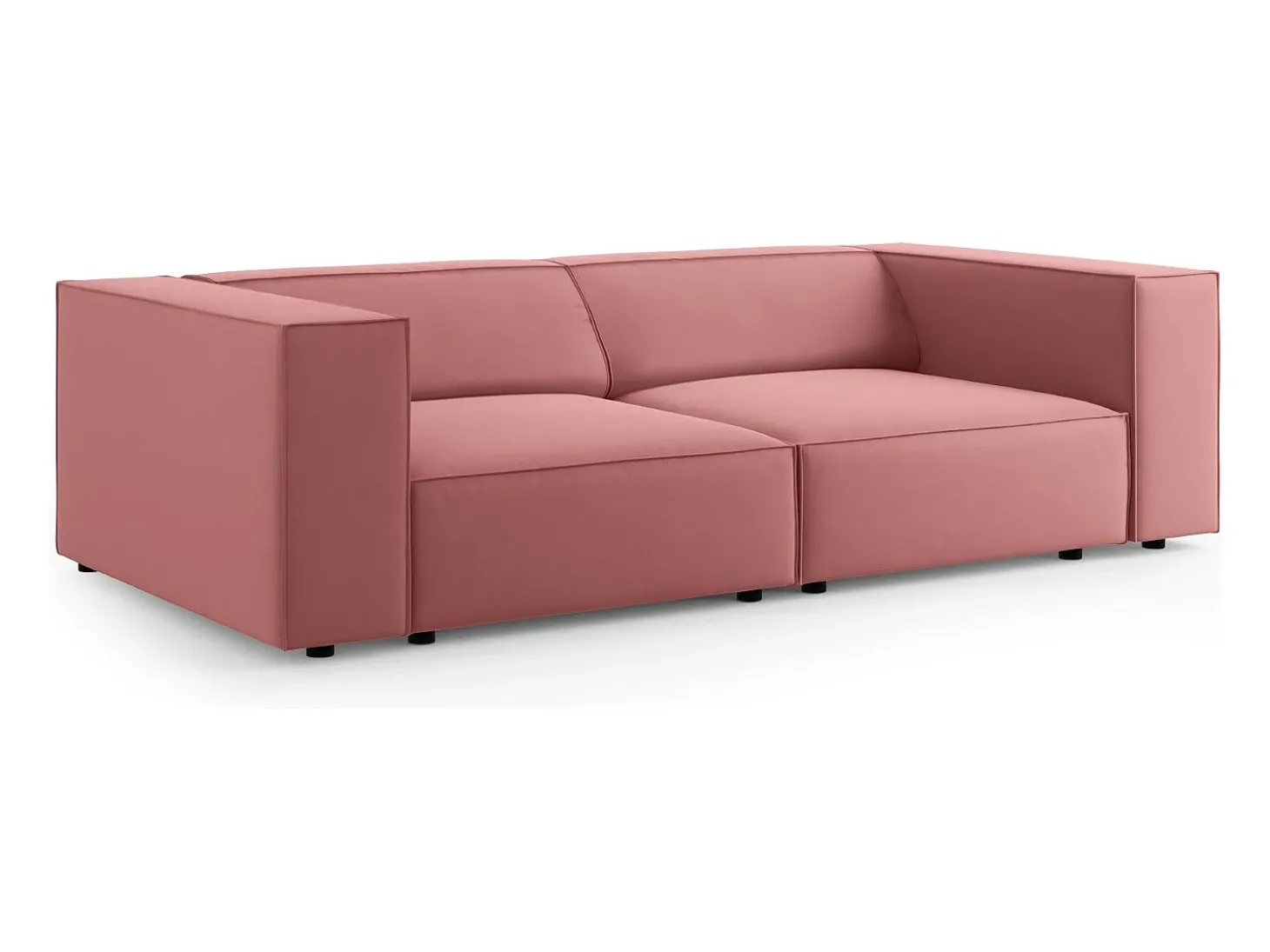 Cosmopolitan Design - Sofá "Arendal" 3 lugares em veludo salmão - 204x102x70cm