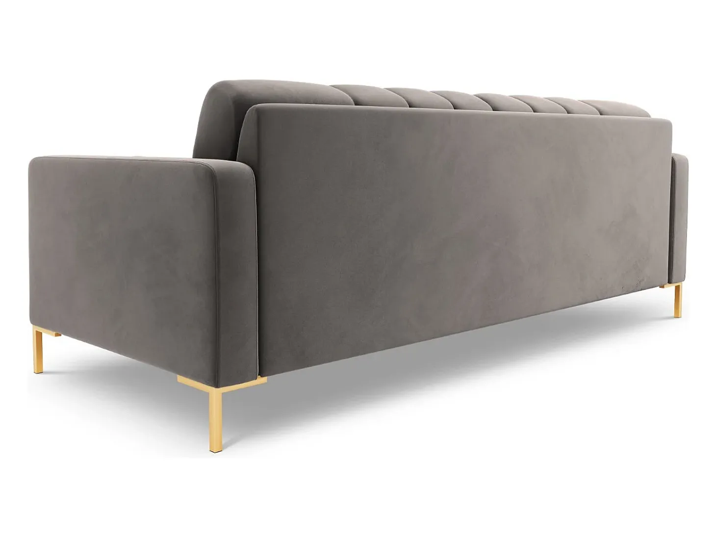 Cosmopolitan Design - Sofá "Bali" 4 lugares em veludo cinza claro - 217x92x75cm