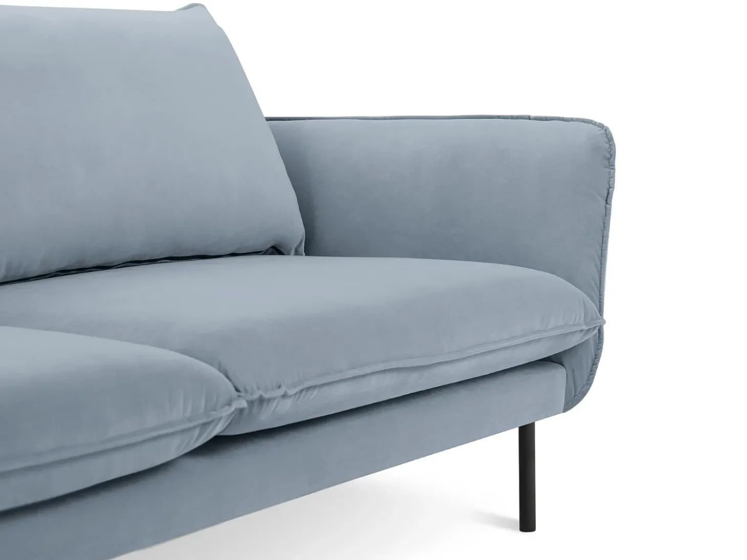 Cosmopolitan Design - Sofá "Vienna" 2 lugares em veludo azul claro - 160x92x95cm