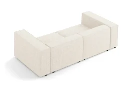 Cosmopolitan Design - Sofá "Arendal" 3 lugares em tecido chenille bege claro - 204x102x70cm
