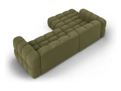 Cosmopolitan Design - Sofá modular de canto esquerdo "Sky" 4 lugares em veludo verde claro - 272x162x75cm